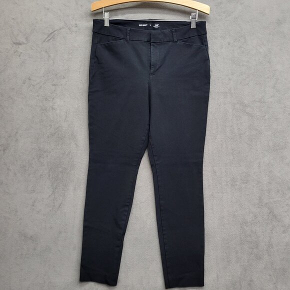 Old Navy Women‎ Size 12 Pants Black High Rise Pixie Stretch Pockets Ankle - Picture 1 of 6